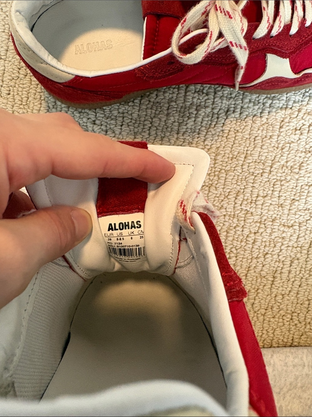 Alohas TB.490 RIFE SHEEN RED LEATHER SNEAKERS - Picture 6 of 9